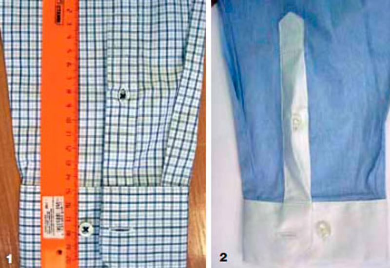 Processing of sleeves in a men's shirt according to Italian technology: sleeve placket
