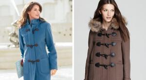Duffle coat - намрын загварлаг зургууд Саарал өнгийн эмэгтэйчүүдийн хүрэм