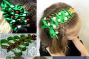 Children's holiday hairstyles: herringbone braid