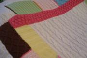 Knitted blanket from squares with knitting needles “Zimushka” with patterns