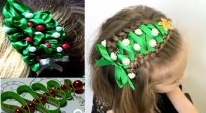 Children's holiday hairstyles: herringbone braid